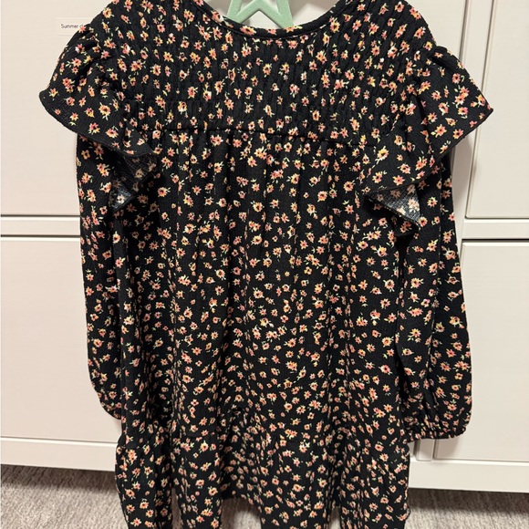 Zara Black Floral Kids Dress - Picture 2 of 6